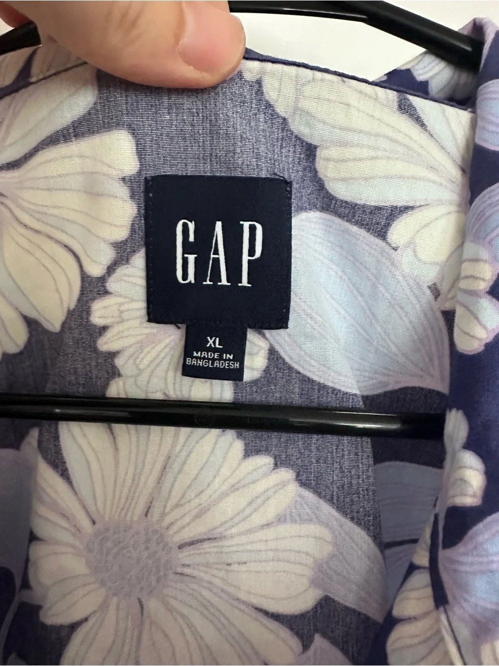 GAP Floral Cotton Pajama Set XL Top & Shorts Blue White Daisy Matching Sleepwear